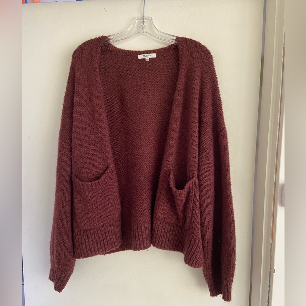 Maroon Red Sweater Cardigan